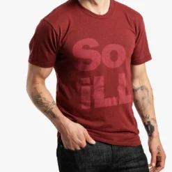Maroon Heather - So ILL Stacked Logo Tee
