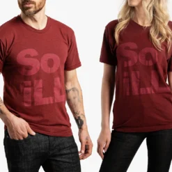 Maroon Heather - So ILL Stacked Logo Tee